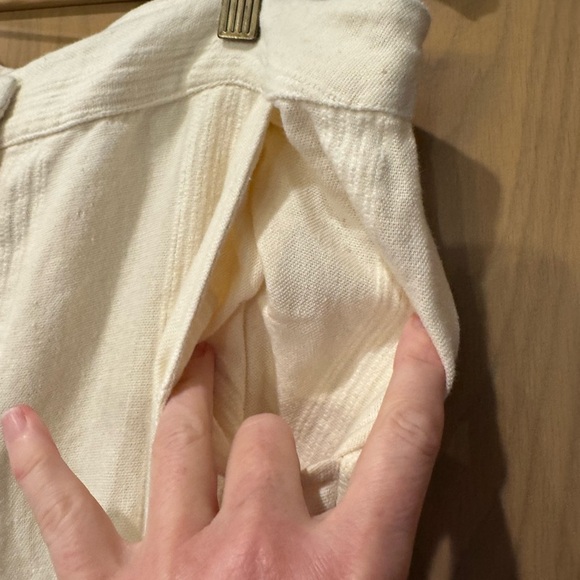 Free People Button Fly Cropped Cotton/Linen Pant Slit Ankle Detail / Medium - Picture 6 of 11